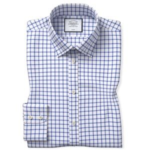 Classic Collar Non-Iron Twill Grid Check Shirt